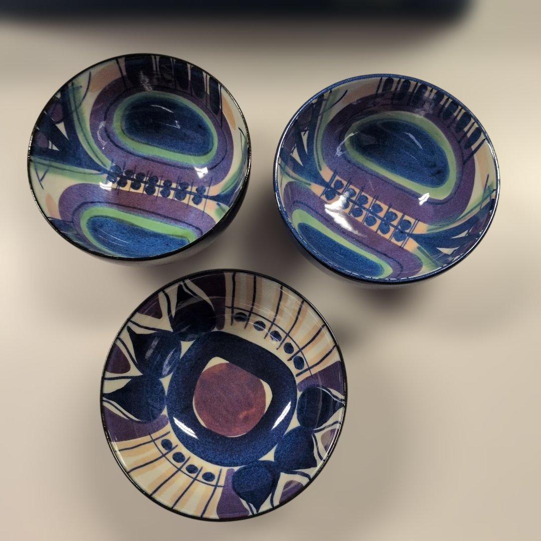 ロイヤルコペンハーゲン多色使いのボウル 3個セット多目的サラダボール等