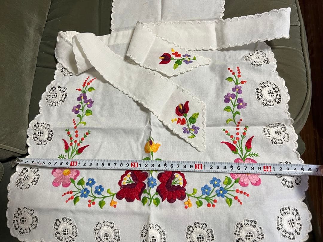 ハンガリー　カロチャ刺繍　エプロン