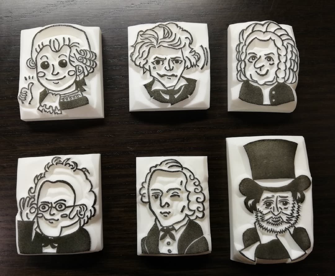 むーの音楽家はんこシリーズ♪ 6点セット