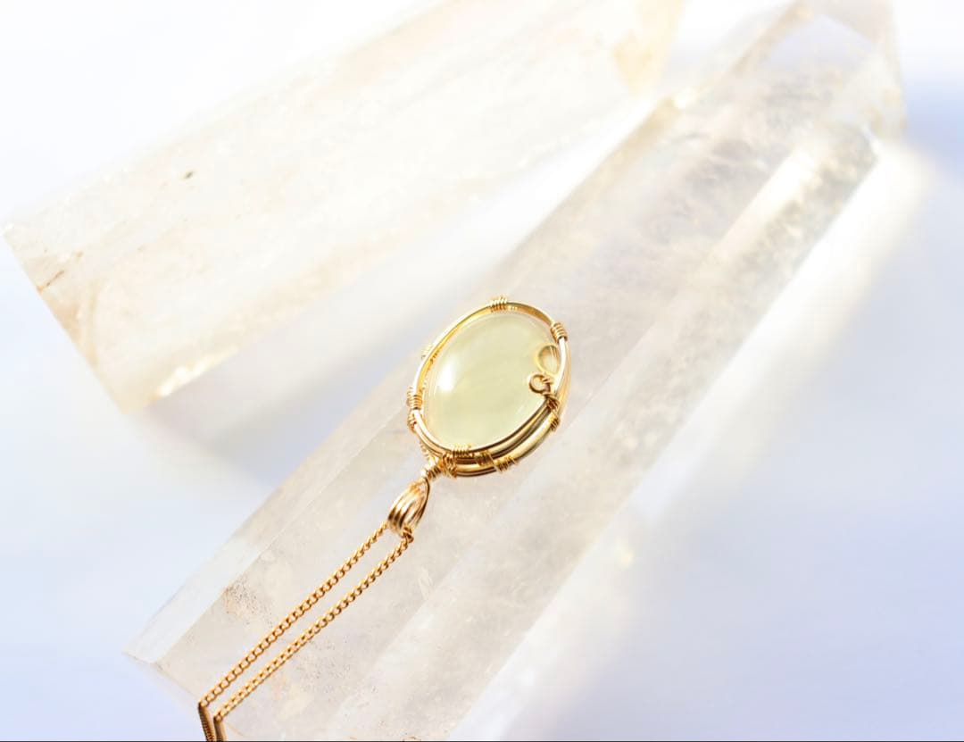 アンダラクリスタルワイヤージュエリーネックレス✧セレスチャルイエロー✧