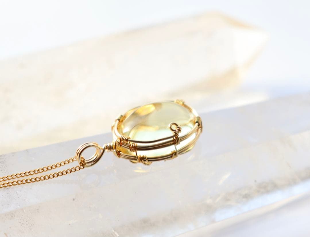 アンダラクリスタルワイヤージュエリーネックレス✧セレスチャルイエロー✧