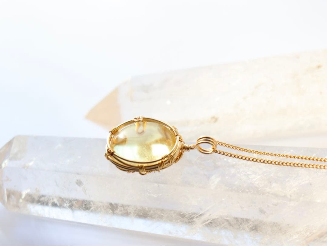 アンダラクリスタルワイヤージュエリーネックレス✧セレスチャルイエロー✧