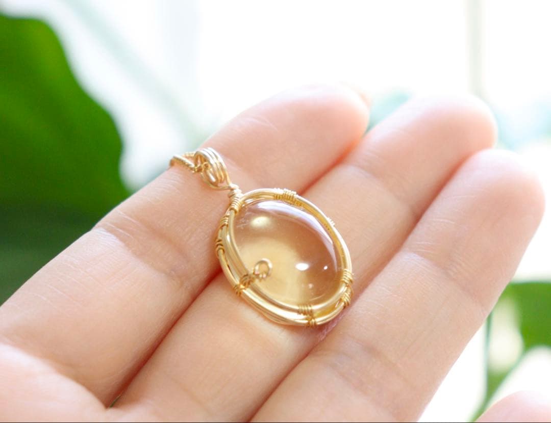 アンダラクリスタルワイヤージュエリーネックレス✧セレスチャルイエロー✧