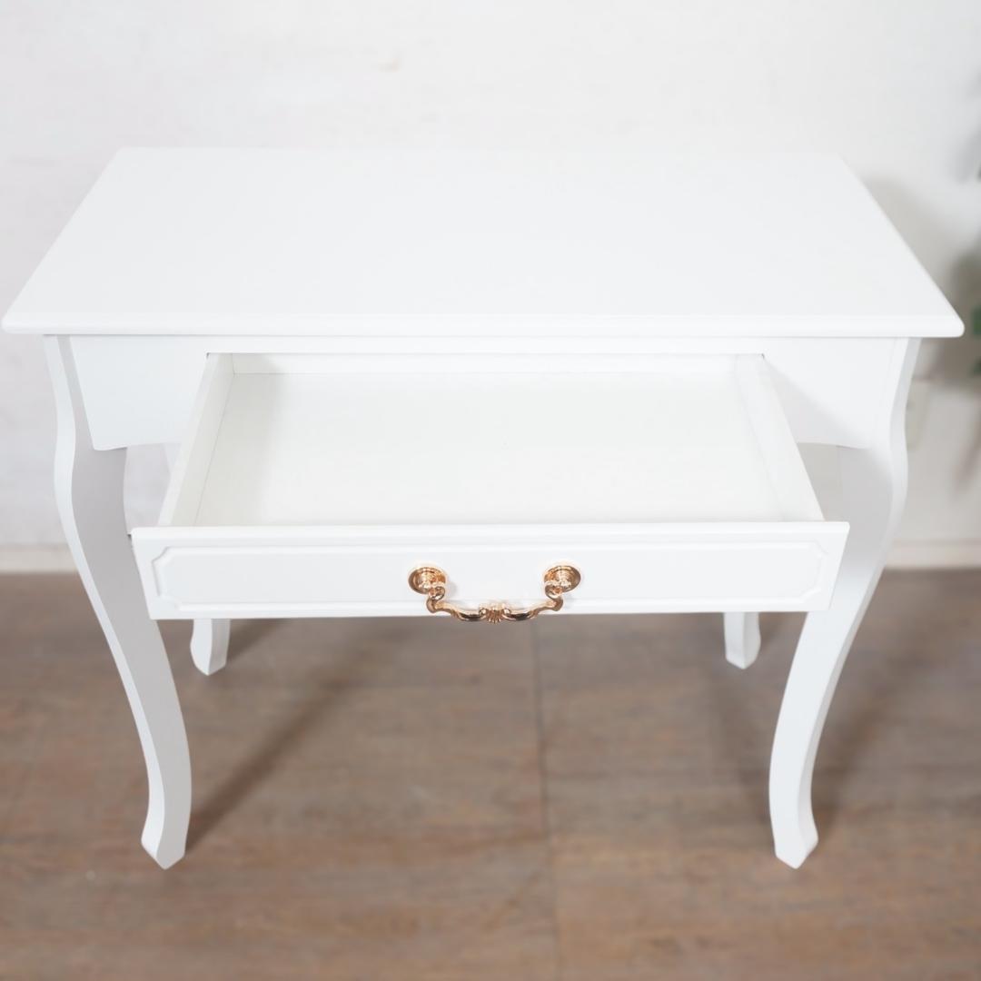【新品】猫脚 デスク＆スツール セット ホワイト アンティーク調
