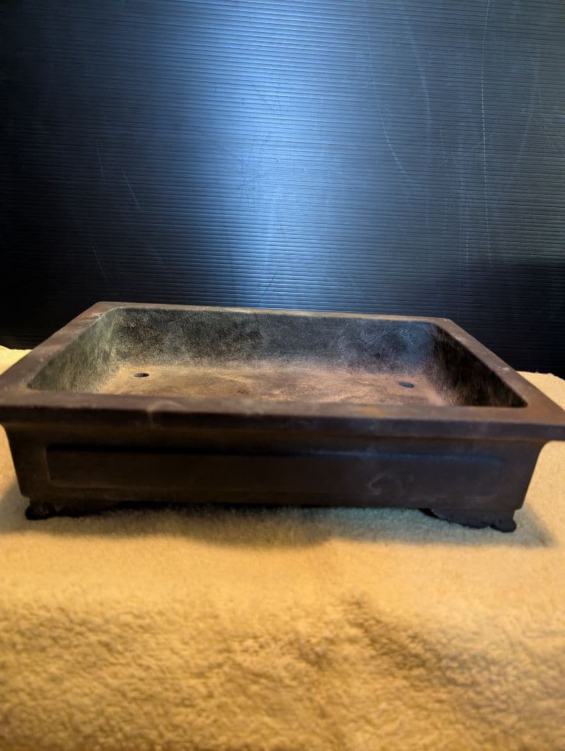 盆栽鉢落款あり陶器製盆栽鉢 30cm x 20cm