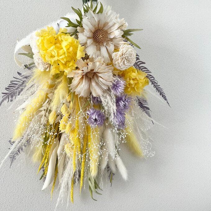 きらめく木洩れ日のレモンイエロースワッグ （ブーケ）・ Lふっくらタイプ