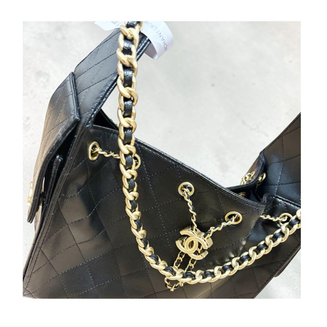 CHANEL25 ハンドバッグ ノベルティ品 キャビアスキン ブラック