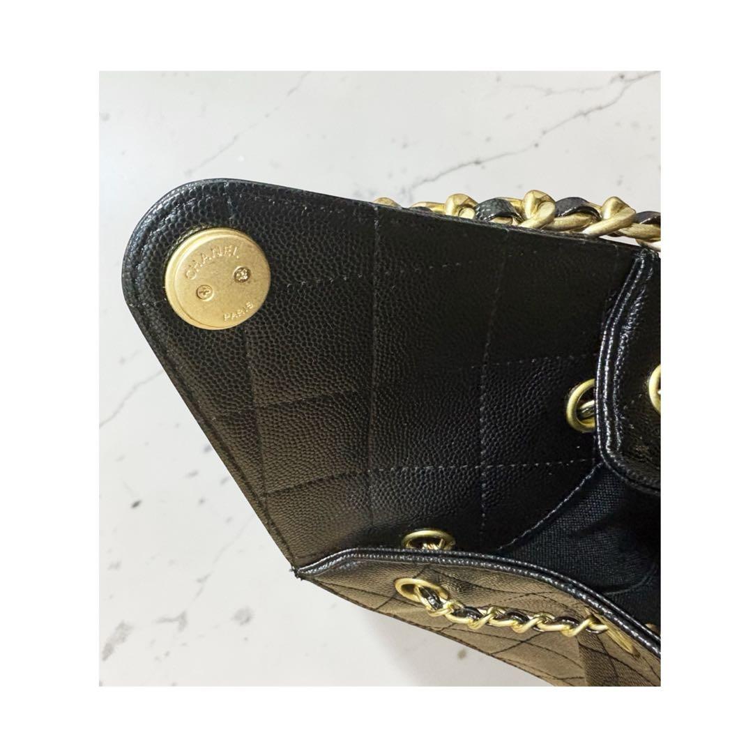 CHANEL25 ハンドバッグ ノベルティ品 キャビアスキン ブラック