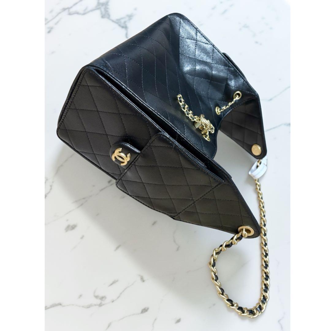 CHANEL25 ハンドバッグ ノベルティ品 キャビアスキン ブラック