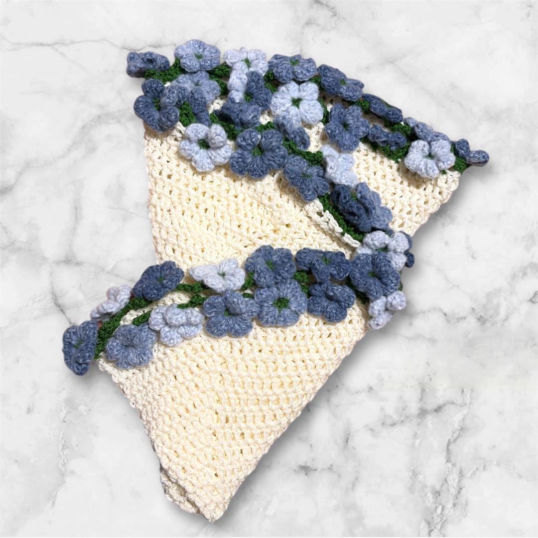 【直径90cm】 枯れない★ ネモフィラ 花束ブランケット ★ ハンドメイド