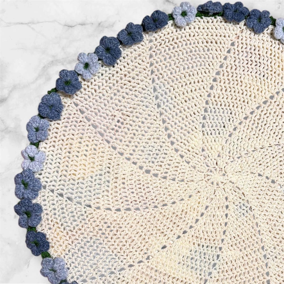 【直径90cm】 枯れない★ ネモフィラ 花束ブランケット ★ ハンドメイド