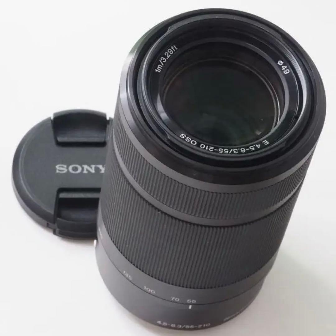 【美品】ソニー⭐️E 55-210mm F4.5-6.3OSS望遠レンズ　ブラック