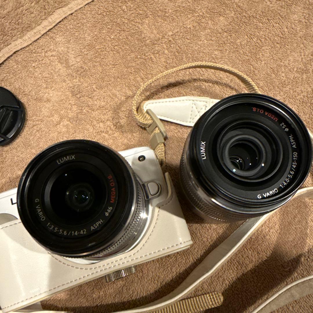 LUMIX GF3ミラーレス一眼レンズ45-150mmカメラケースストラップ美品