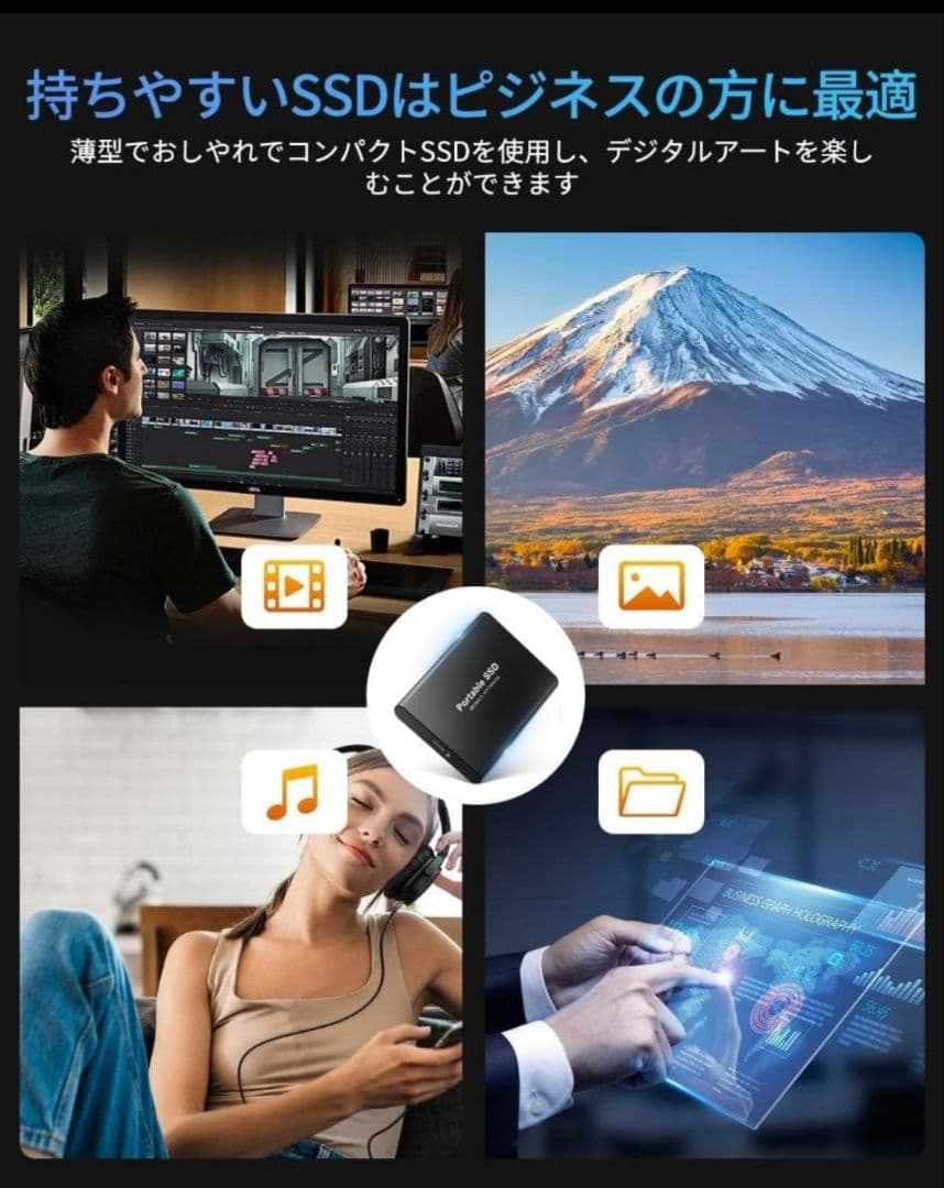 外付けSSD 新しいアップグレードされた外付けSSDポータブルSSD 4TB 転