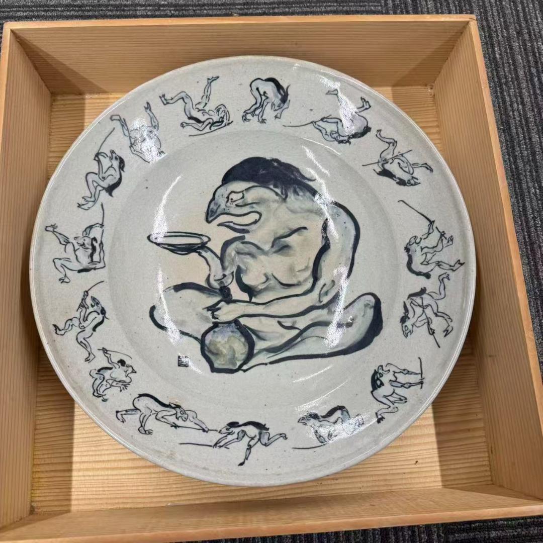 希少！　椿窯　河童 曼陀羅　大皿　共箱