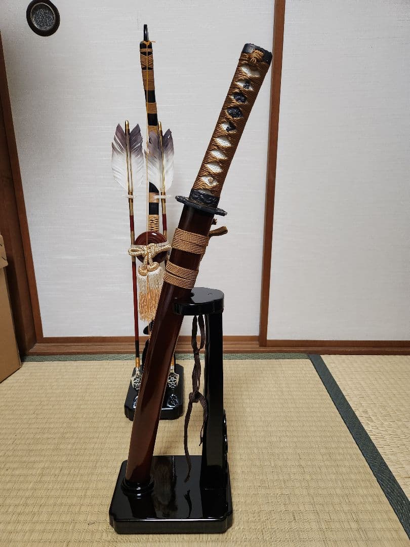 【極美品】東京久月 大鎧 本金袖板総金具付 木彫龍頭 五月人形 甲冑 太刀 弓矢