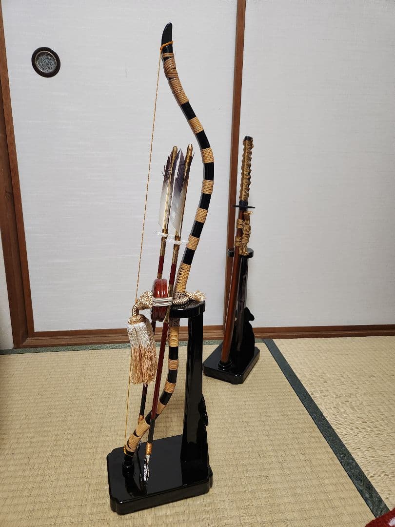 【極美品】東京久月 大鎧 本金袖板総金具付 木彫龍頭 五月人形 甲冑 太刀 弓矢