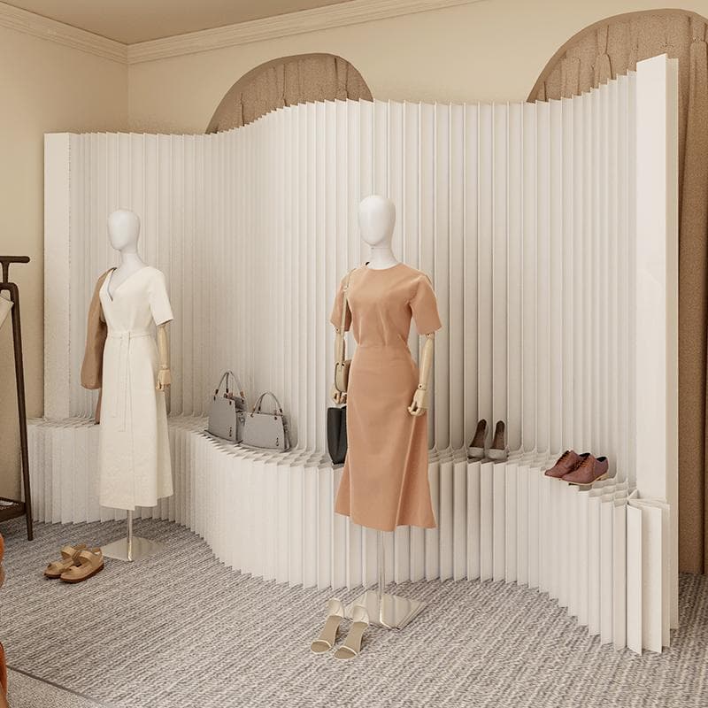 紙製パーテーション陳列展示台高さ1.5ｍ長さ2-3ｍ組立不要折りたたみ衝立仕切り