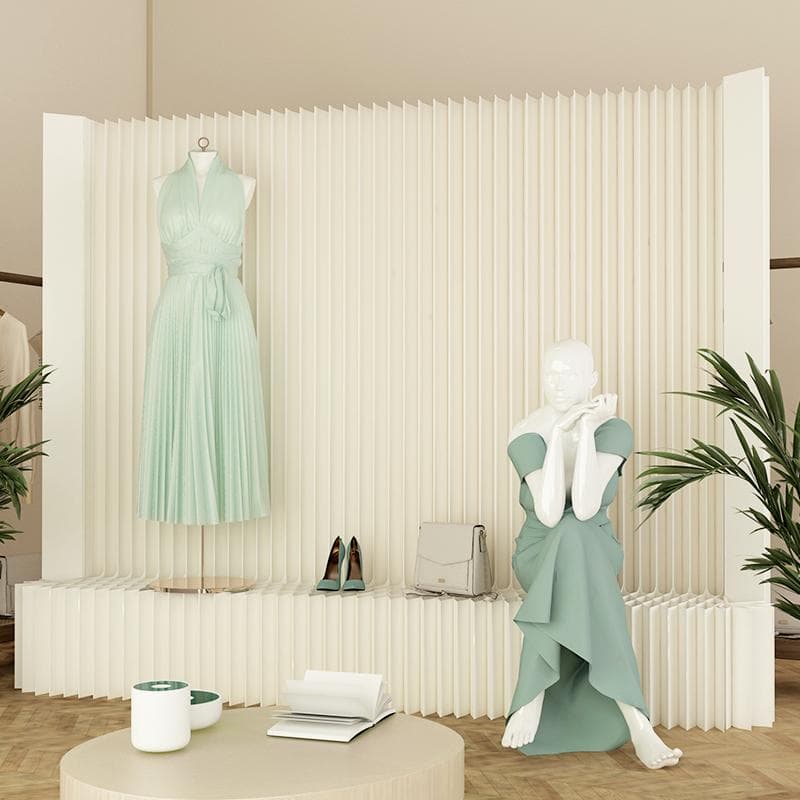 紙製パーテーション陳列展示台高さ1.5ｍ長さ2-3ｍ組立不要折りたたみ衝立仕切り