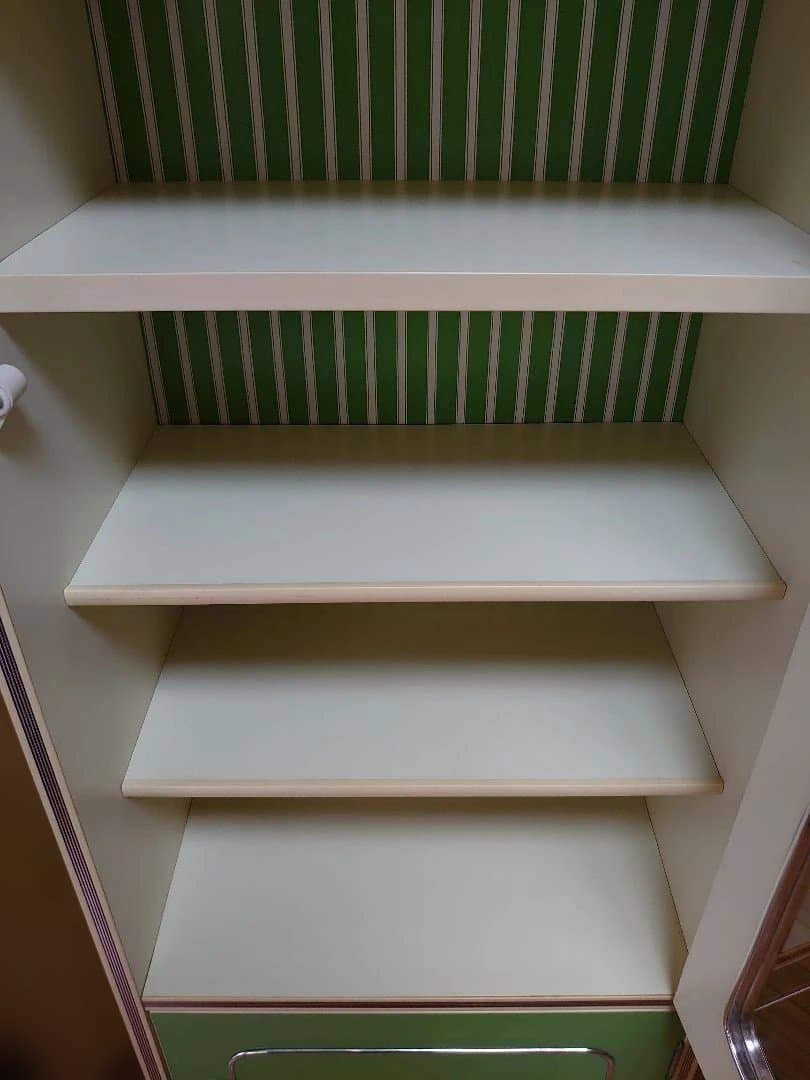 美品 レトロポップ 昭和レトロ 飾り棚 食器棚 花柄 アンティーク インテリア