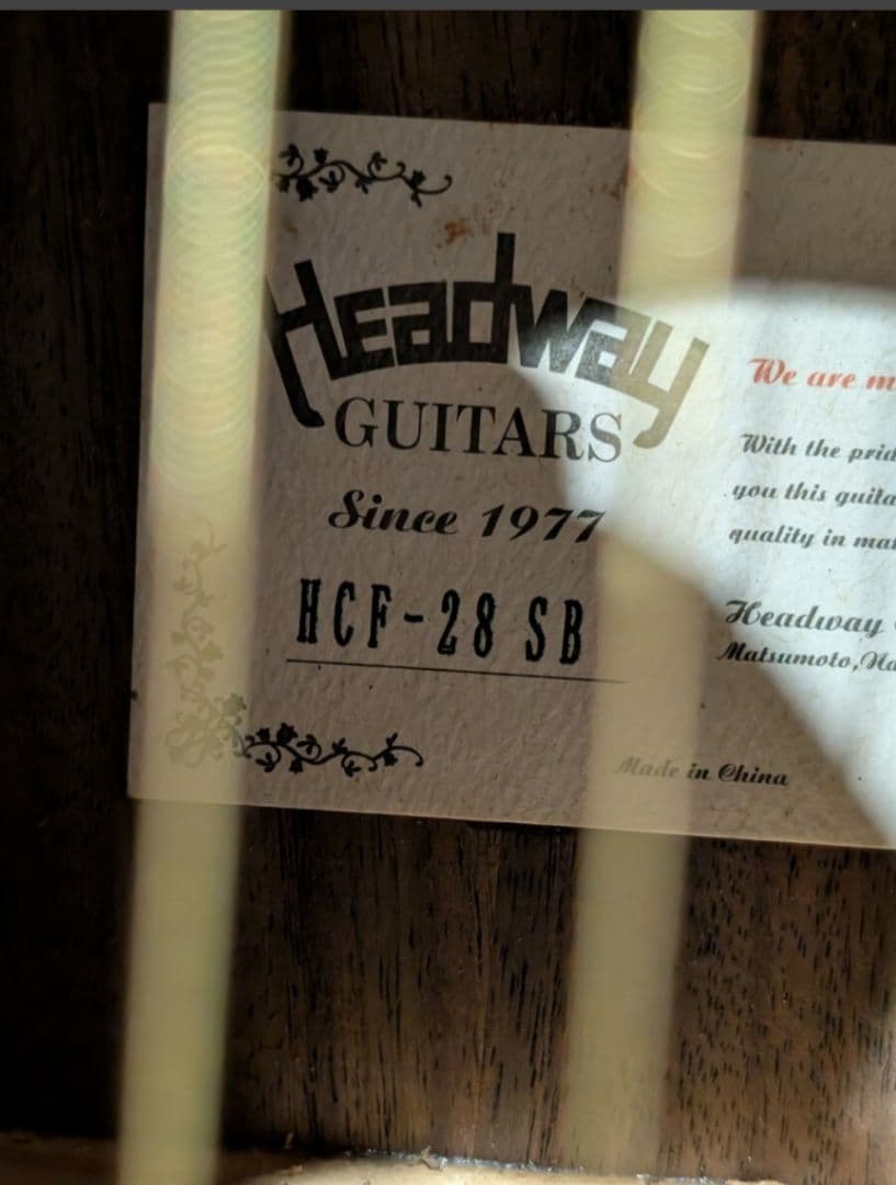 良音//Headway/HCF-28SB 改エレアコ　弦低め　ソフトケース付
