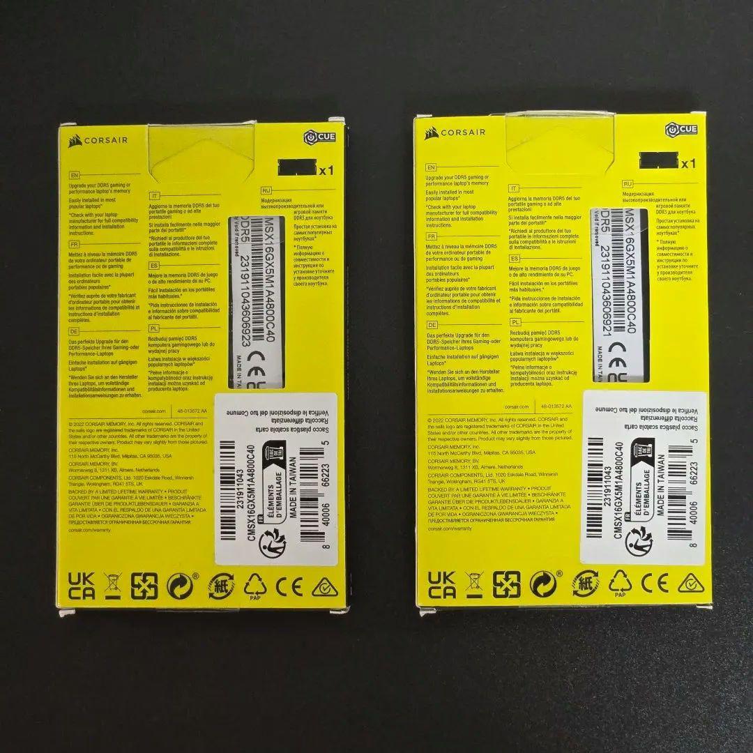 Corsair 16GB DDR5 4800MHz SO-DIMM ×2