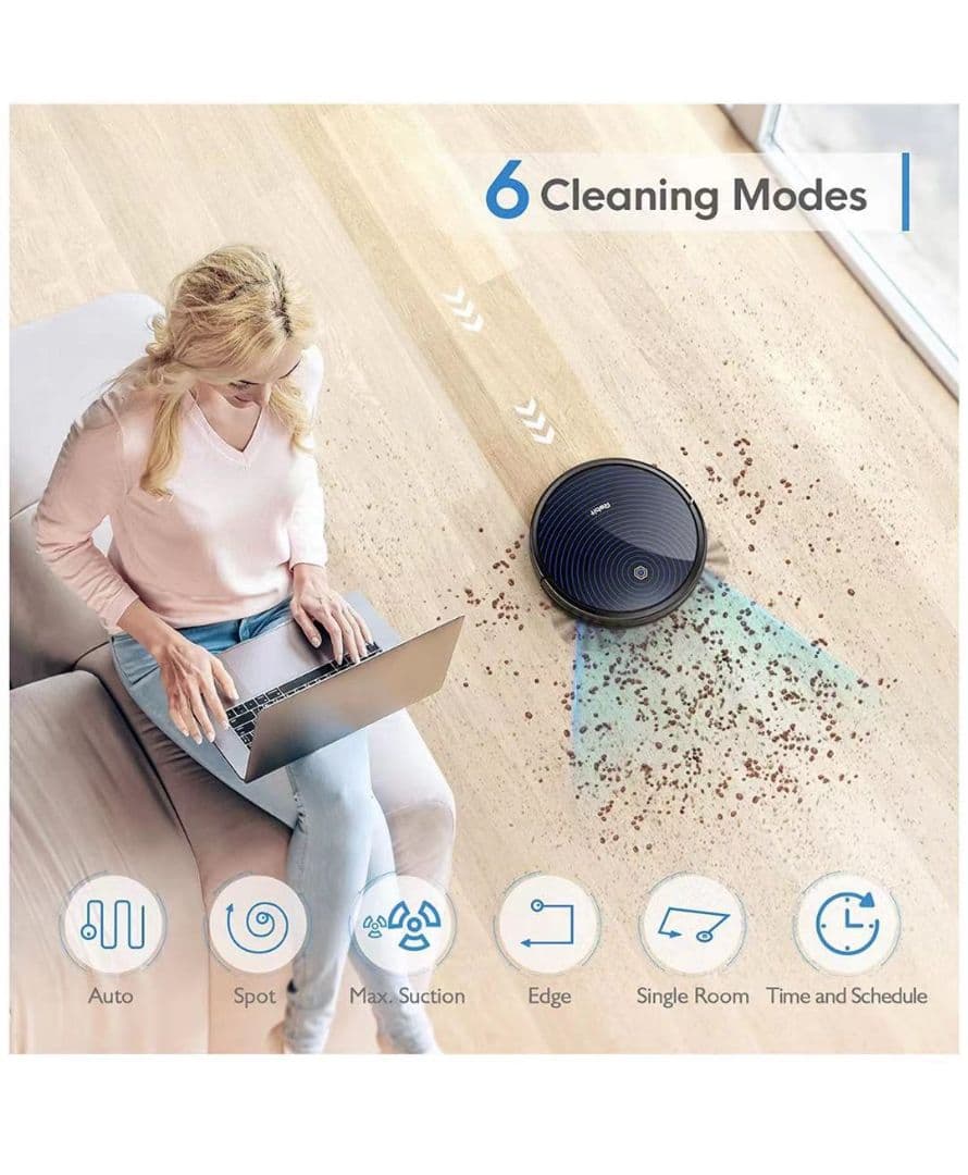 高吸水性 2500Pa ロボット掃除機 超スリム ドロップセンサー