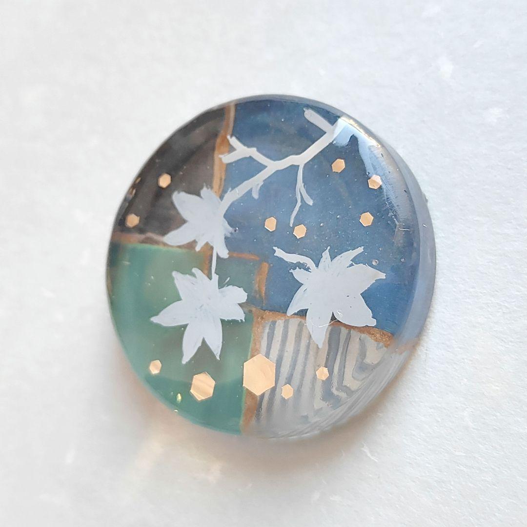 【669】ハンドメイド　レジン　ヘアゴム　ポニーフック　手描き