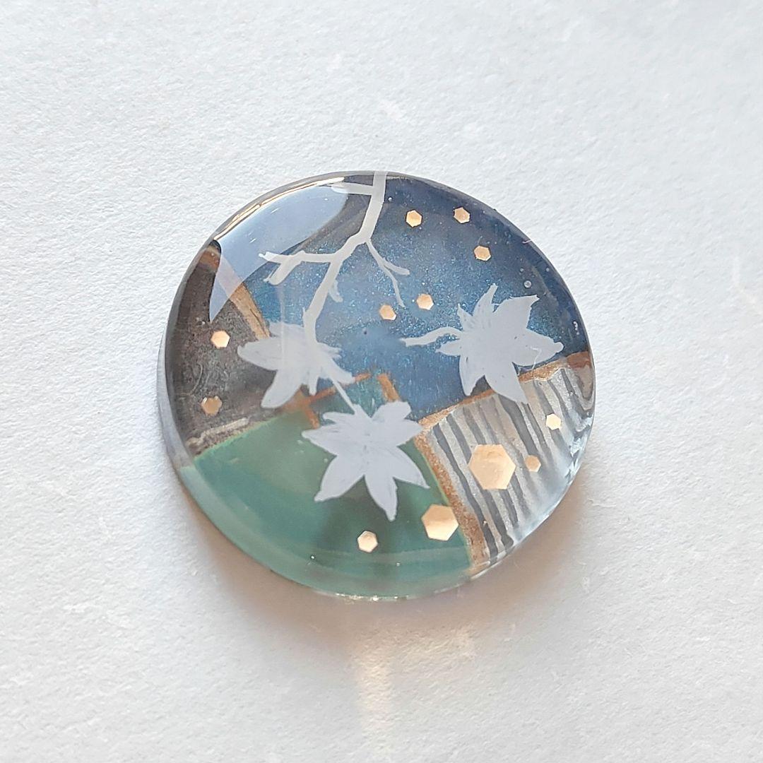 【669】ハンドメイド　レジン　ヘアゴム　ポニーフック　手描き