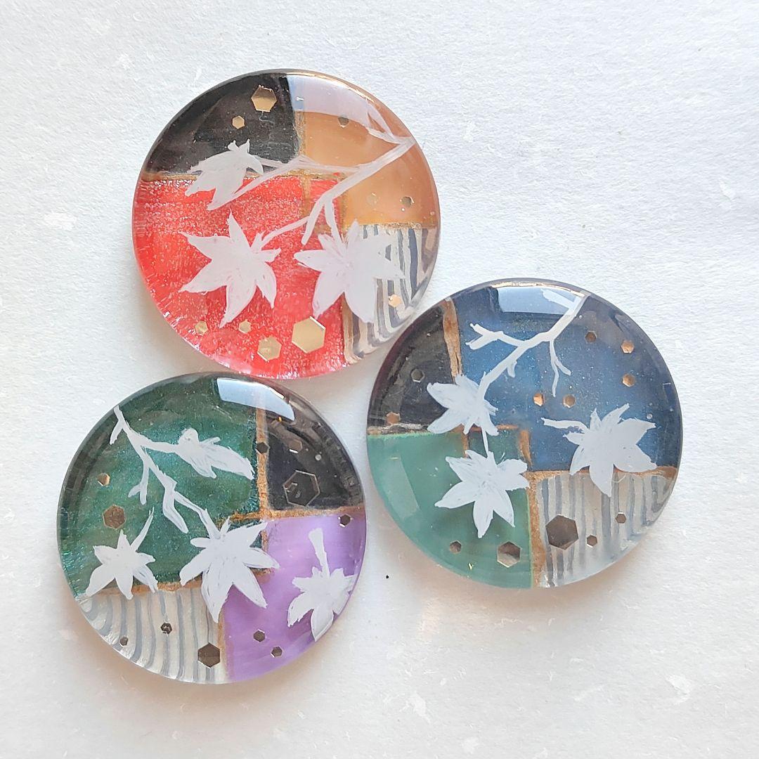 【669】ハンドメイド　レジン　ヘアゴム　ポニーフック　手描き