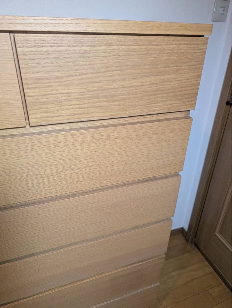 ■送料込■無印良品 6段チェスト オーク材 たんす 棚 衣類収納 脚付