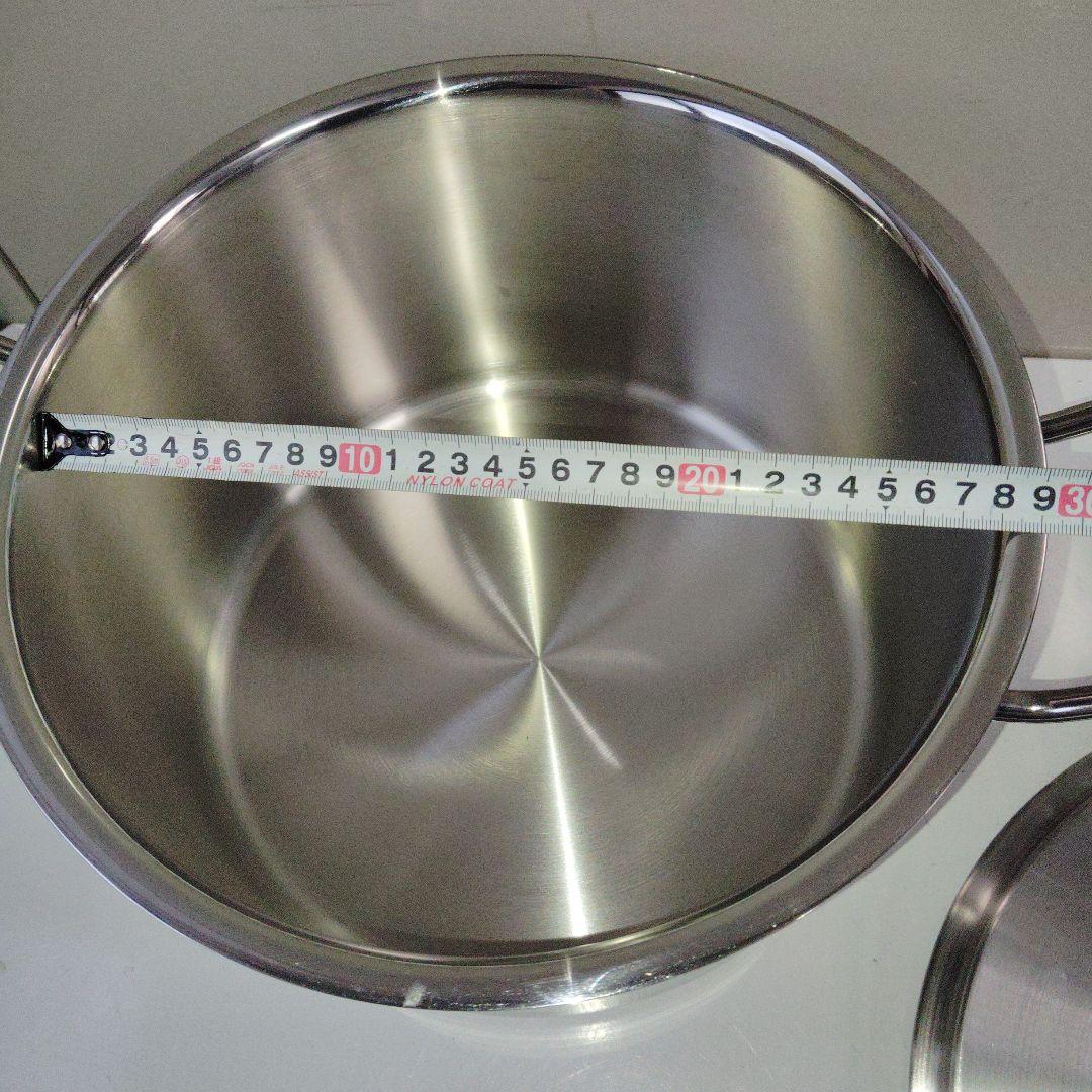 値下げ　純 ステンレス製　 半寸胴鍋