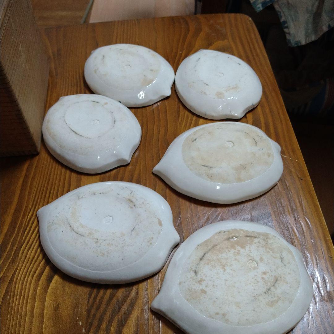 河合卯之助　葉型　銘々皿六枚(希少)