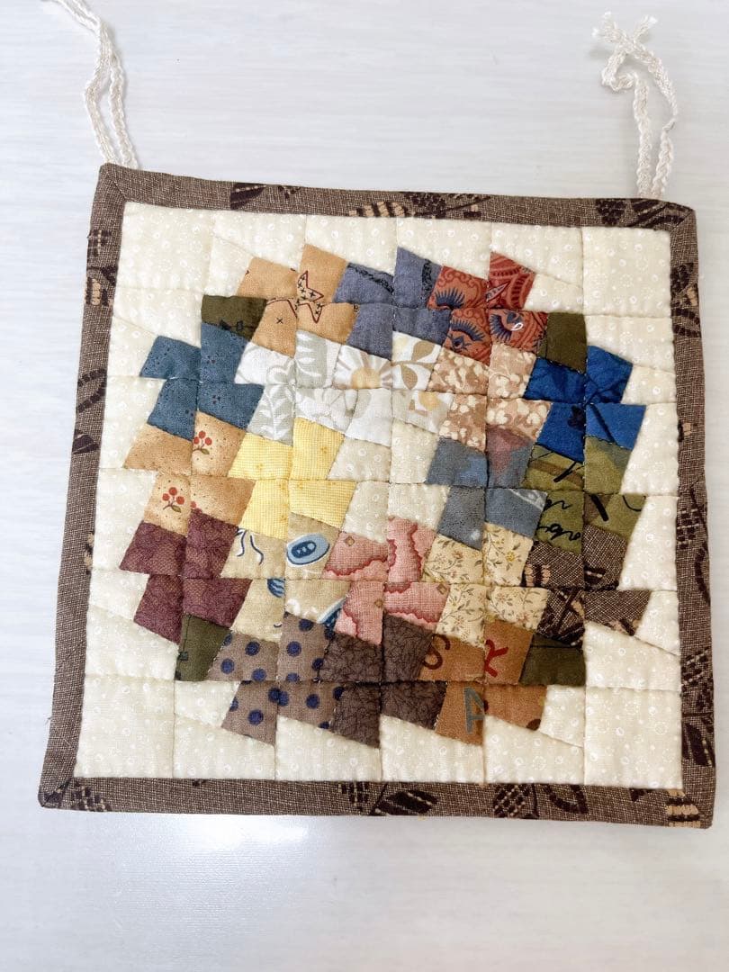 ヘキサゴン　パッチワーク　タペストリー　ハンドメイド
