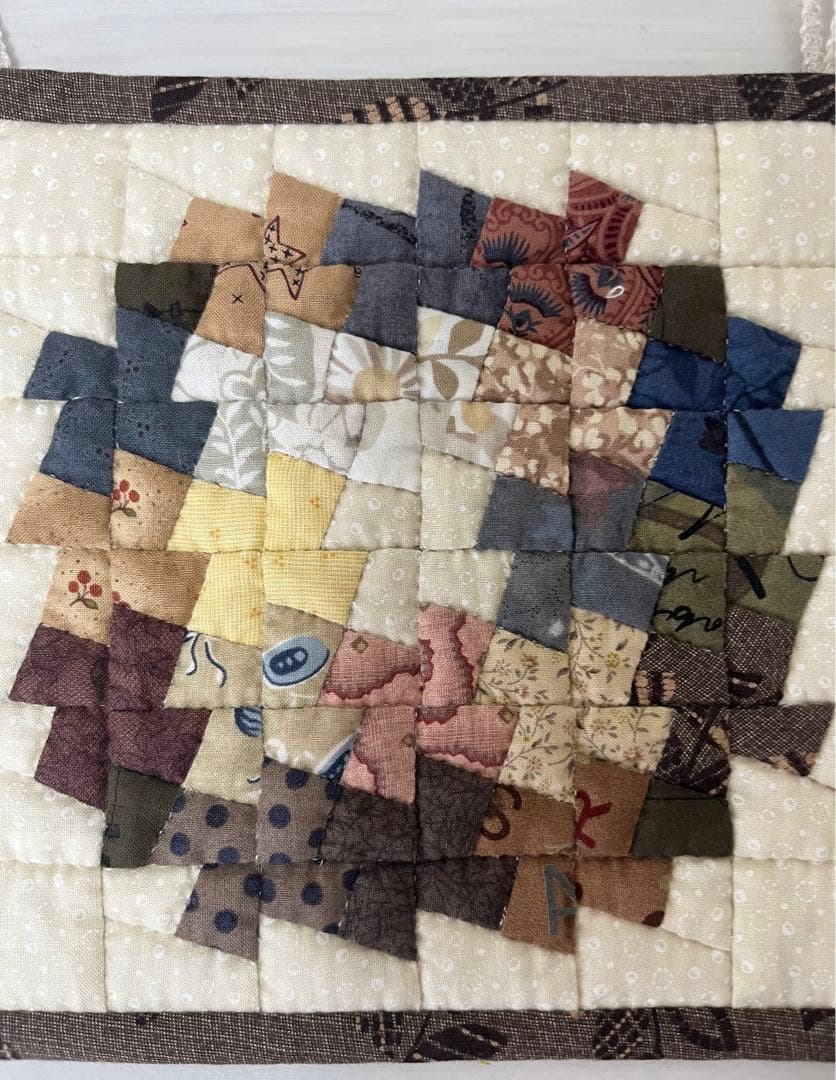 ヘキサゴン　パッチワーク　タペストリー　ハンドメイド