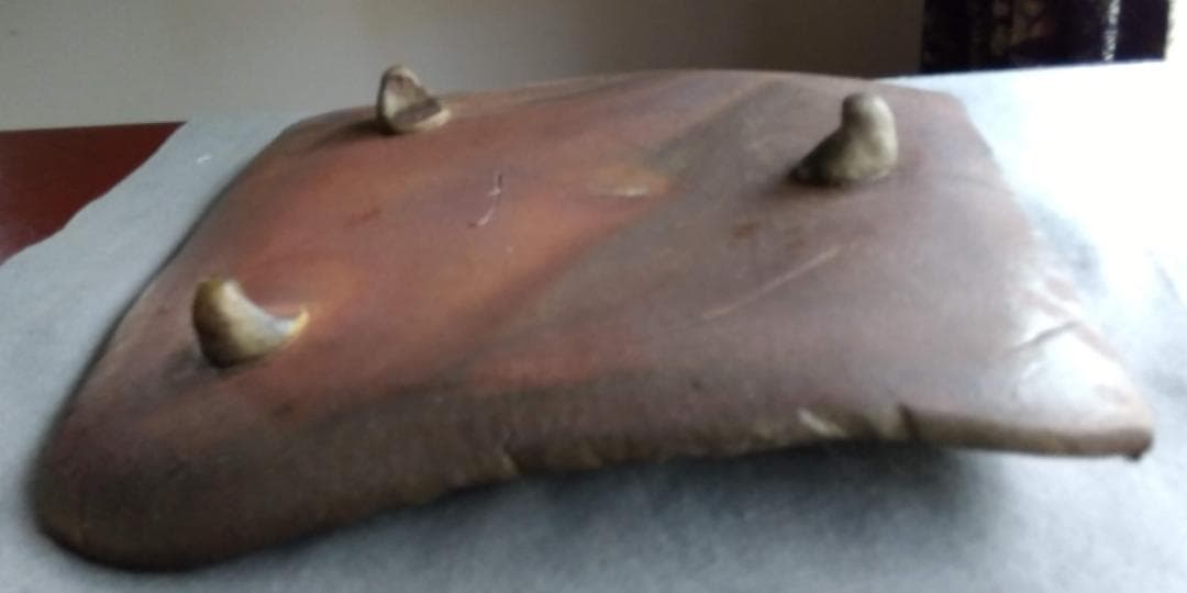 【稀少】越前焼　松井勝彦　【青ノ木窯】　自然灰釉究極美逸品巨大36cm大皿No3