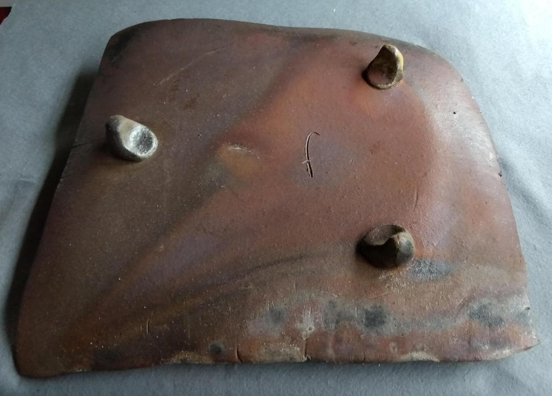 【稀少】越前焼　松井勝彦　【青ノ木窯】　自然灰釉究極美逸品巨大36cm大皿No3