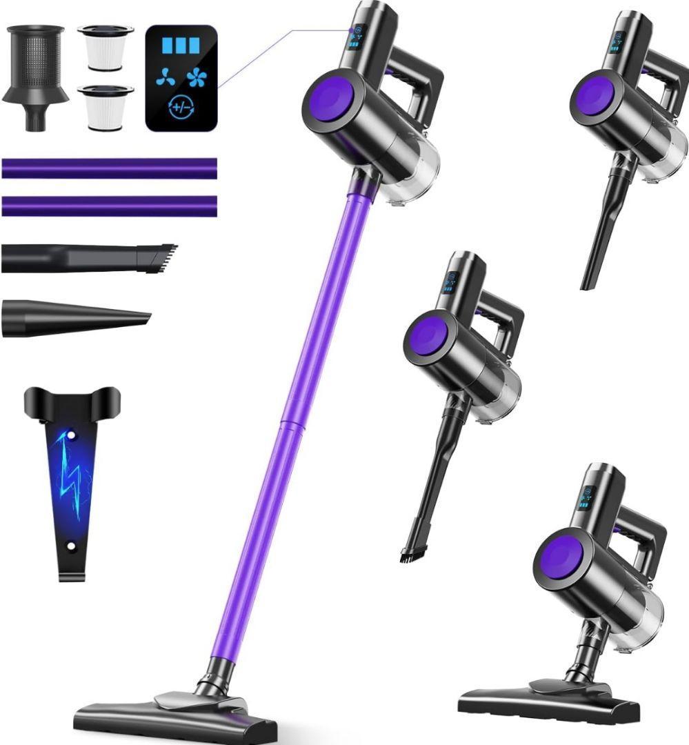 コードレス掃除機 サイクロン式 壁掛け収納 45分連続稼働 スティッククリーナー