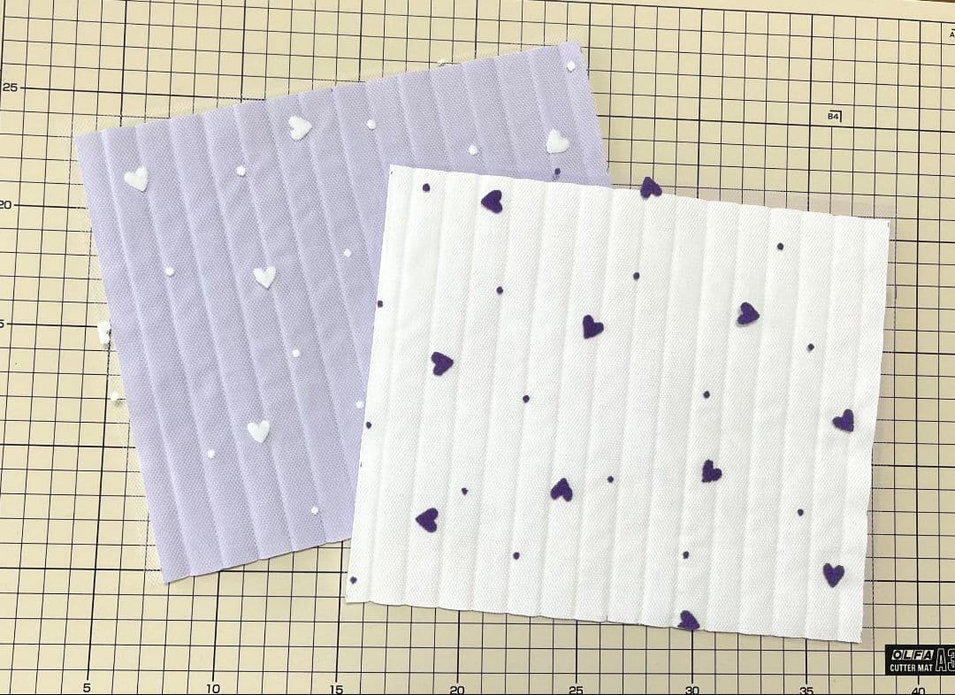 ヌビ風キルティング×ハートチュールレースフリル付きレッスン&シューズバッグセット