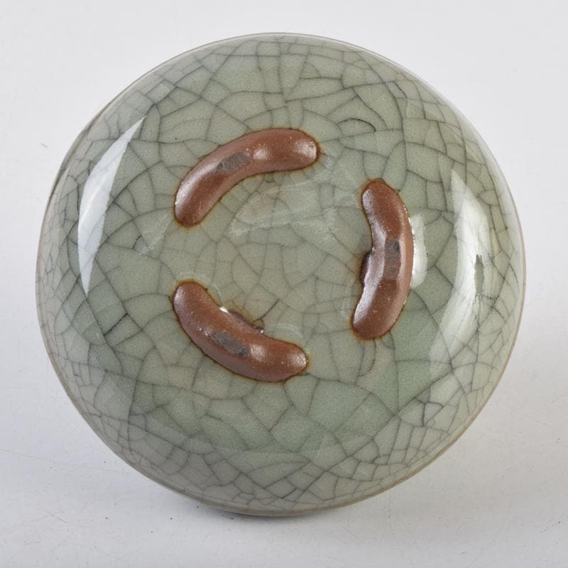 中国　哥釉　青磁　氷裂文　双耳香炉　C　9106