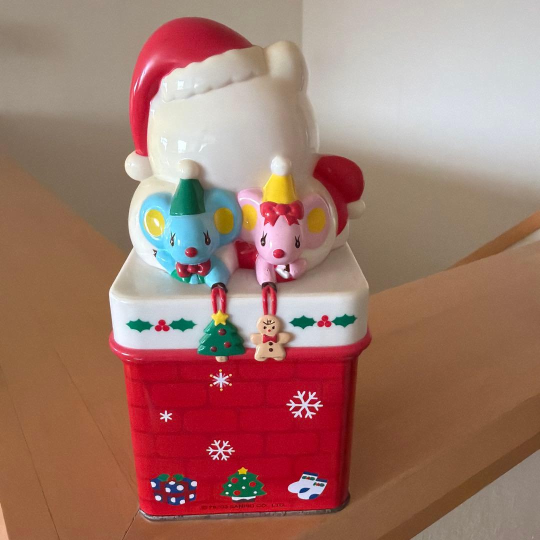 レトロ　　ハローキティ クリスマス 小物入れ缶