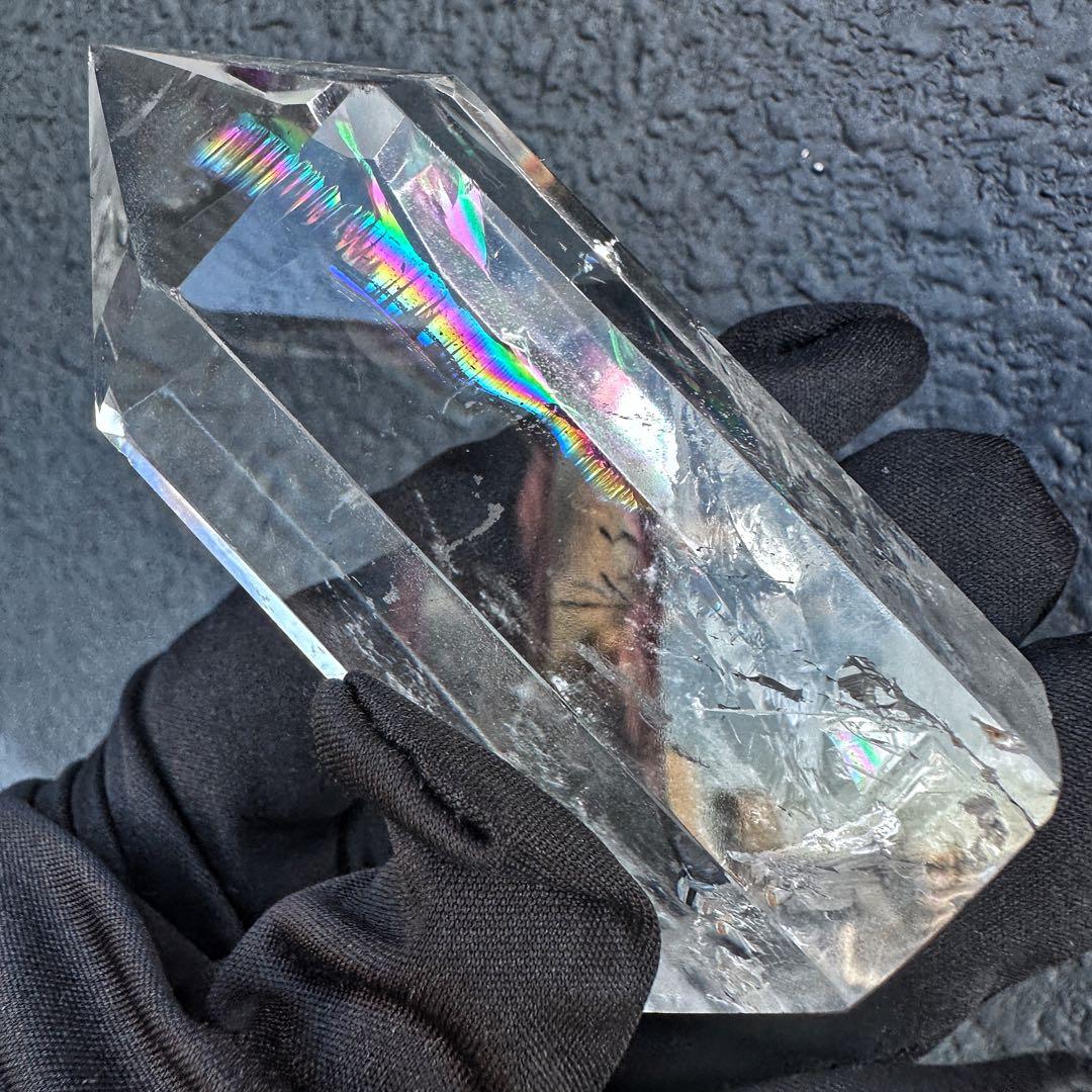 高透明度❗️レインボー☆ヒマラヤ ブルーエンジェルラダークォーツ六角柱A1156