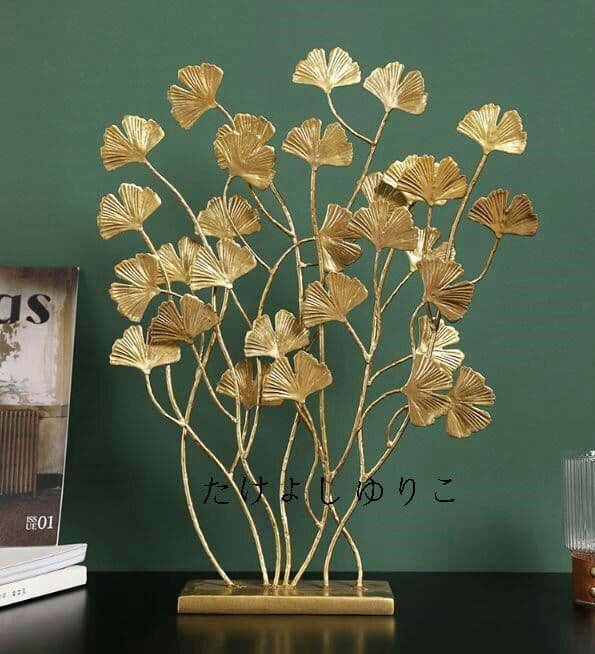シンプルな芸術置物金属鉄芸装飾イチョウの葉の装飾q