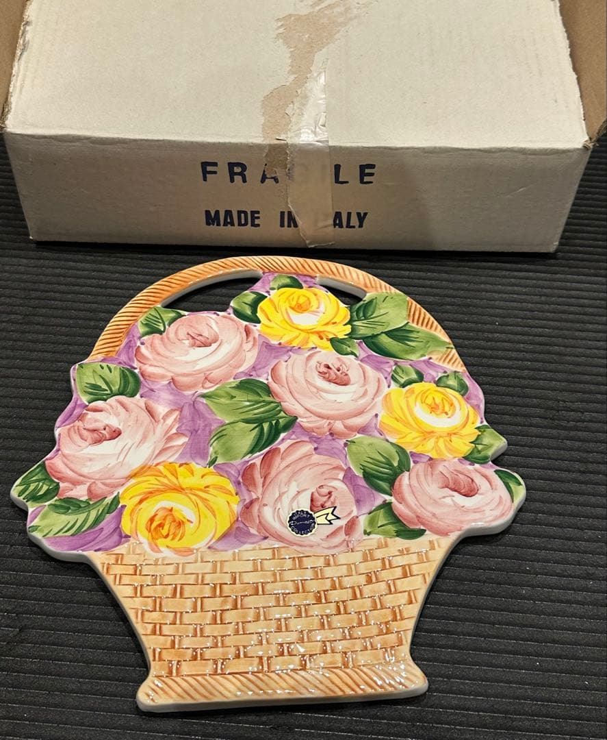 イタリア製 ハンドメイド陶器プレート お土産 陶板　インテリア 飾り