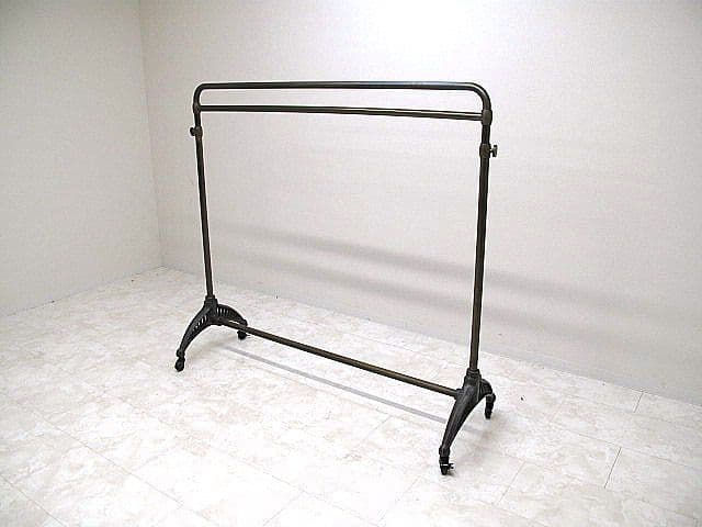 【希少品】西川金太郎 真鍮×鋳物 ハンガーラック W152cm 業務用店舗什器