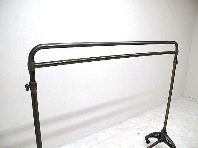 【希少品】西川金太郎 真鍮×鋳物 ハンガーラック W152cm 業務用店舗什器