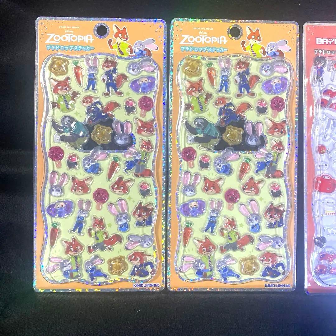 【正規品】プチドロップステッカー　ズートピア、ベイマックス　2種　4枚