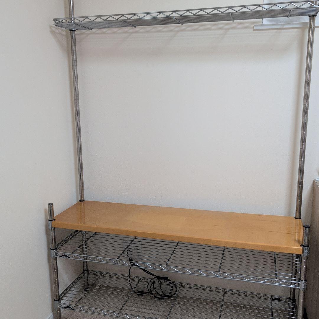 専用です。ホームエレクタ スチールラック 木製天板付き