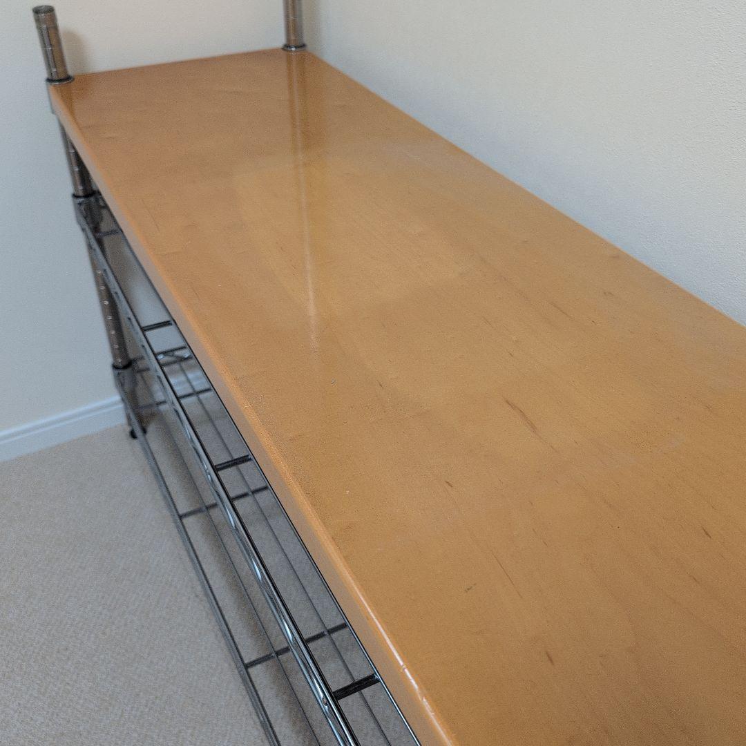 専用です。ホームエレクタ スチールラック 木製天板付き