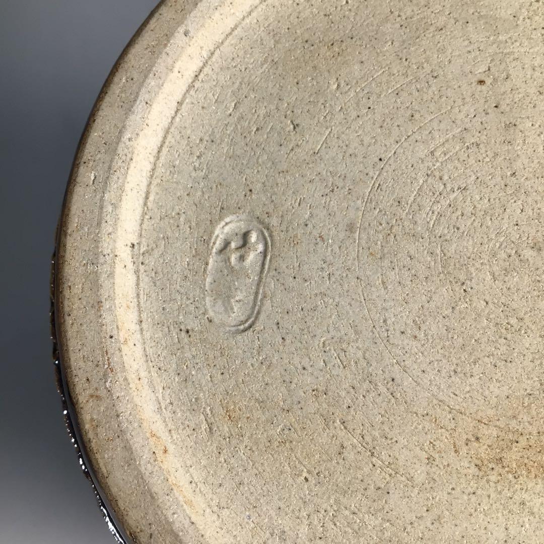 Ｎ４２４　水指　『膳所焼』『淡海ぜぜ　陽炎園造』『手桶水指』　共箱　茶道具